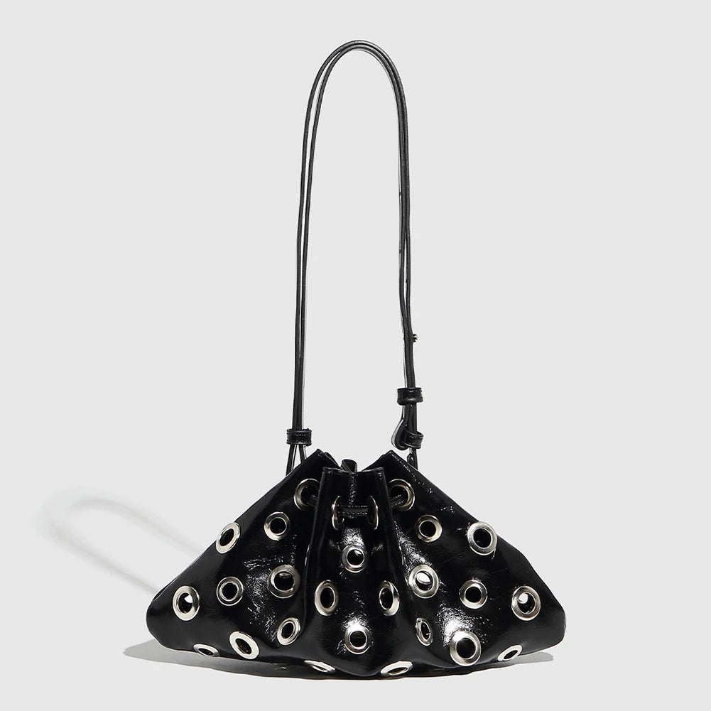 Schoudertas Dames - Metallic Clutch met Oogjes Detail | Stoer