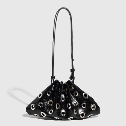 Schoudertas Dames - Metallic Clutch met Oogjes Detail | Stoer