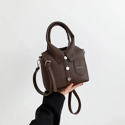 Handtas Dames - Mini Bag met Kraagdetail en Knopen | Stijlvol
