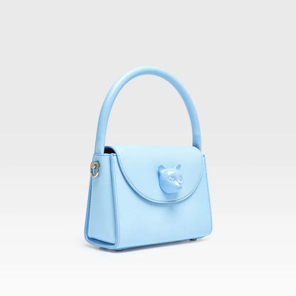 Tas Dames - Mini Handtas met Kattenornament en Flapdetail | Speels