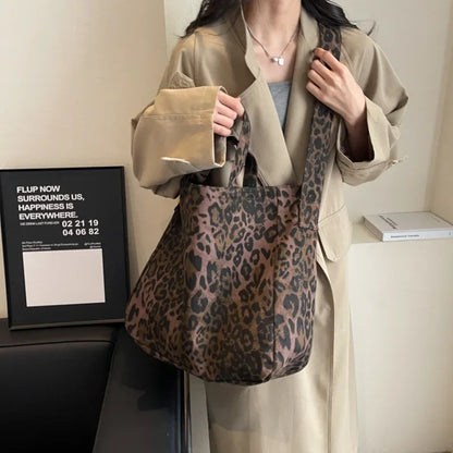 Tas Dames - Grote Zachte Shopper met Luipaardprint | Casual