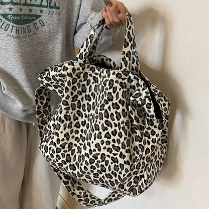 Tas Dames - Grote Zachte Shopper met Luipaardprint | Casual