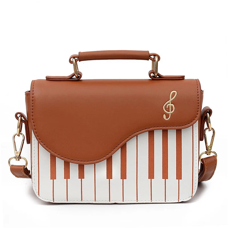 Tas Dames - Crossbody Handtas met Piano Print en Notenbalk | Opvallend