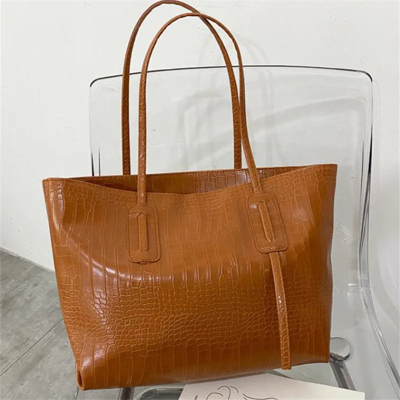 Tas Dames - Grote Shopper met Krokodillenprint | Elegant