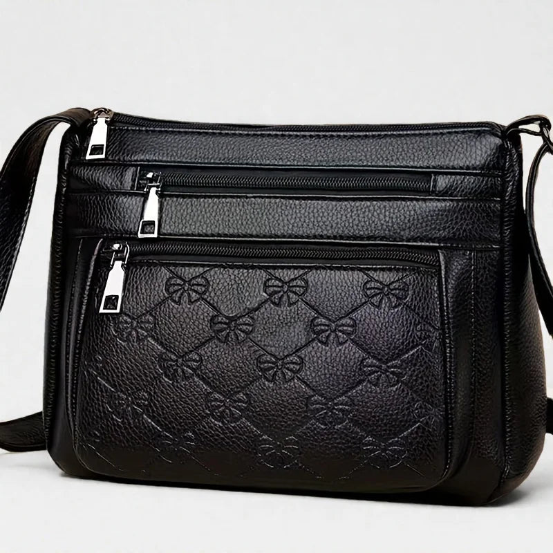 Tas Dames - Crossbody met Strik Reliëf en Meerdere Vakken | Casual