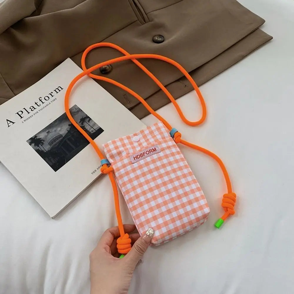 Crossbody Tas Dames - Mini Telefoontas met Ruitjesprint | Casual