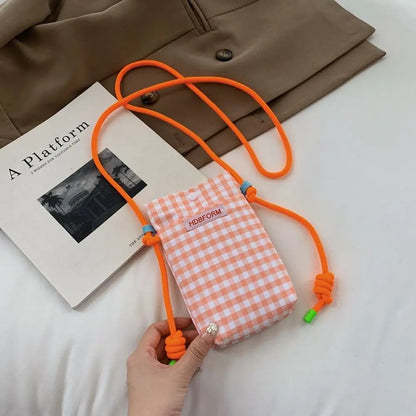 Crossbody Tas Dames - Mini Telefoontas met Ruitjesprint | Casual