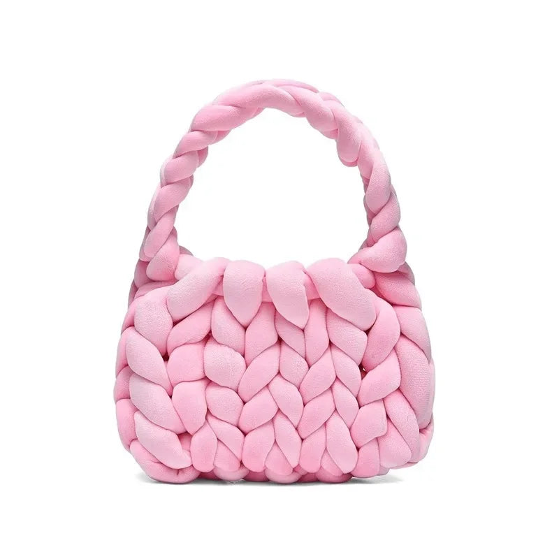 Handtas Dames - Gevlochten Mini Tas met Chunky Handvat | Speels