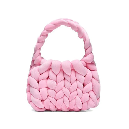 Handtas Dames - Gevlochten Mini Tas met Chunky Handvat | Speels