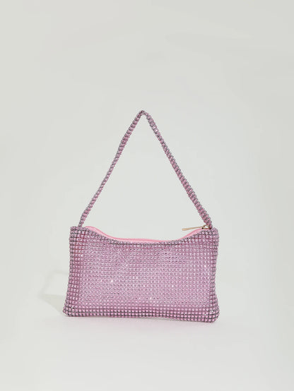 Tas Dames - Glinsterende Avondtas met Strass Ketting | Feest