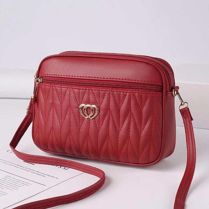 Tas Dames - Gewatteerde Crossbody met Hart Embleem en Rits | Casual