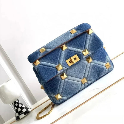 Tas Dames - Gewatteerde Schoudertas met Studs en Ketting | Chique