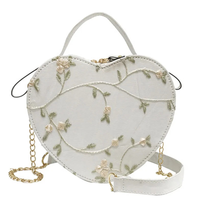 Tas Dames - Ronde Crossbody met Bloemen Borduursel | Zomer