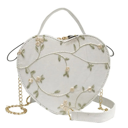 Tas Dames - Ronde Crossbody met Bloemen Borduursel | Zomer