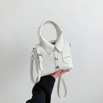 Handtas Dames - Mini Bag met Kraagdetail en Knopen | Stijlvol