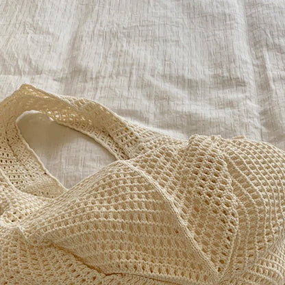 Tas Dames - Grote Gehaakte Shopper met Open Vlechtstructuur | Boho