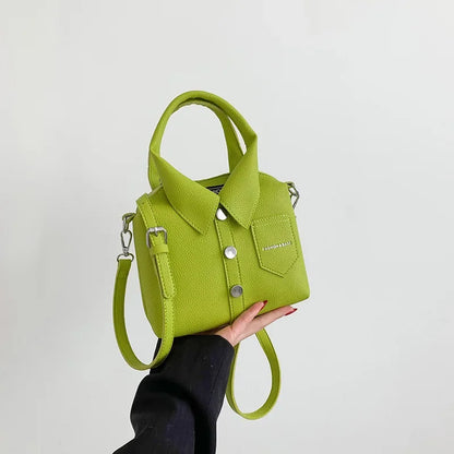 Handtas Dames - Mini Bag met Kraagdetail en Knopen | Stijlvol