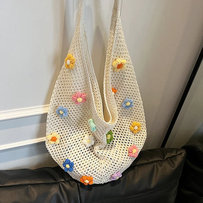 Tas Dames - Gehaakte Shopper met Bloemendetails | Zomer