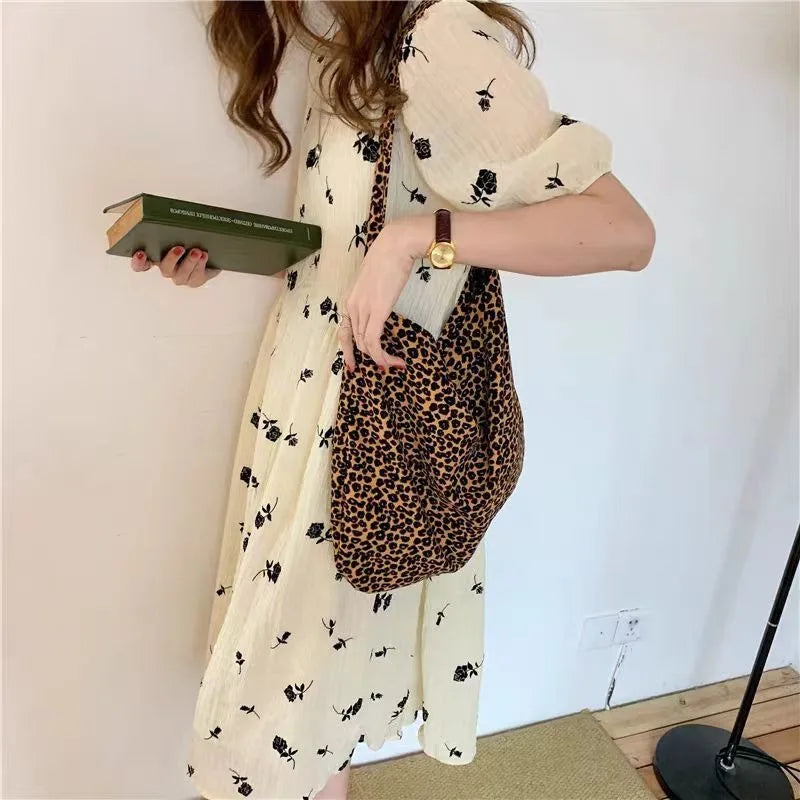 Tas Dames - Oversized Schoudertas met Luipaardprint | Casual