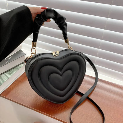 Tas Dames - Hartvormige Handtas met Gouden Ketting | Romantic