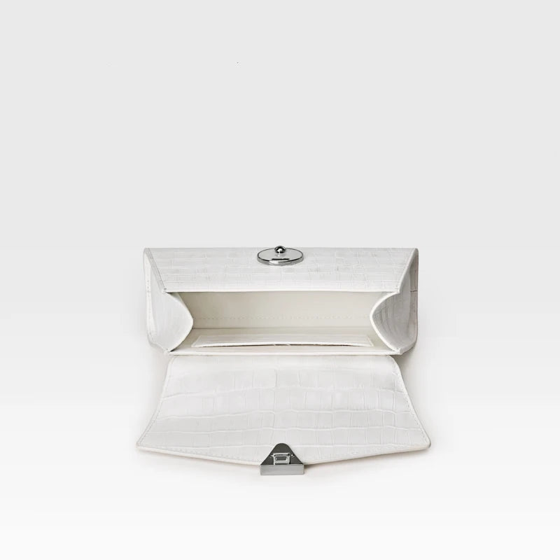 Tas Dames - Mini Handtas met Flapdetail en Zilveren Sluiting | Chique