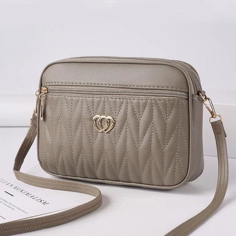 Tas Dames - Gewatteerde Crossbody met Hart Embleem en Rits | Casual