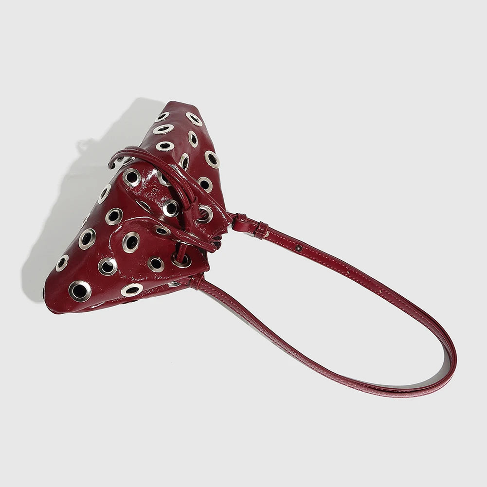 Schoudertas Dames - Metallic Clutch met Oogjes Detail | Stoer