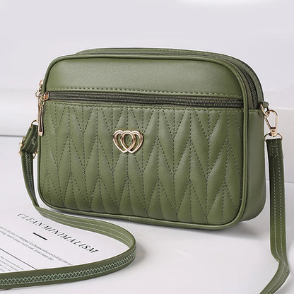 Tas Dames - Gewatteerde Crossbody met Hart Embleem en Rits | Casual