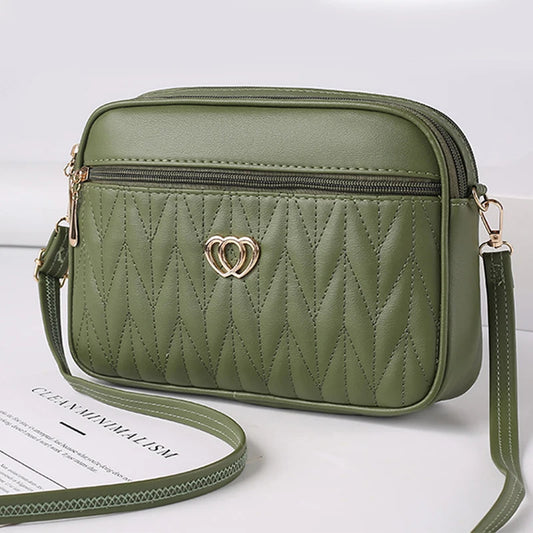 Tas Dames - Gewatteerde Crossbody met Hart Embleem en Rits | Casual