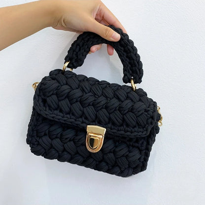 Tas Dames - Gevlochten Mini Handtas met Ketting | Chique