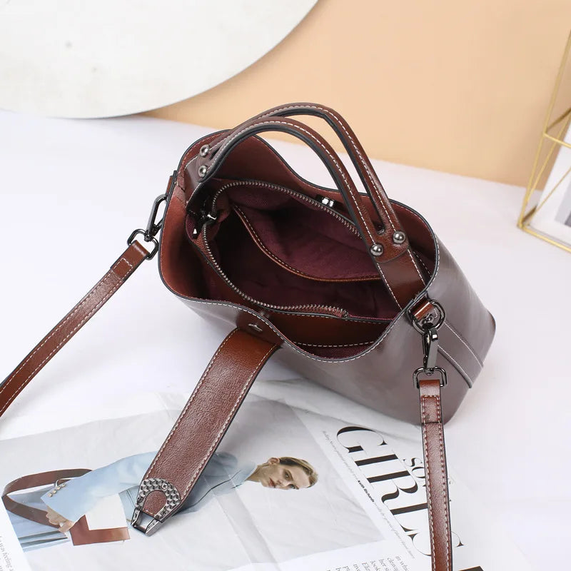 Handtas Dames - Bucket Bag met Brede Schouderband | Chique