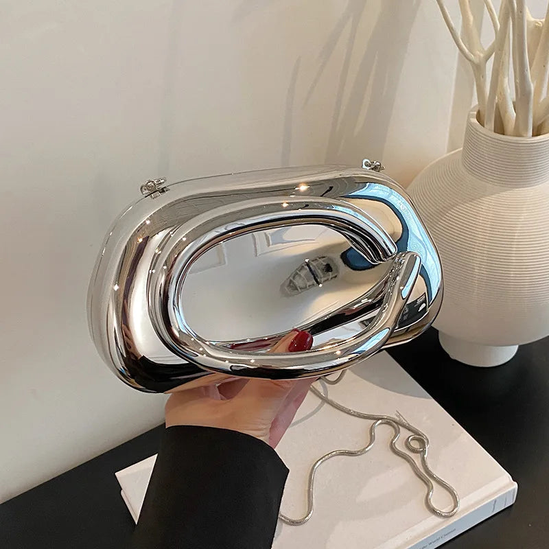 Tas Dames - Transparante Clutch met Gouden Ring | Feestelijk