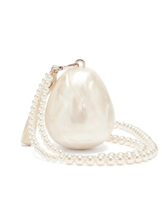 Tas Dames - Parelmoer Minitas met Parelketting en Kwastje | Chique