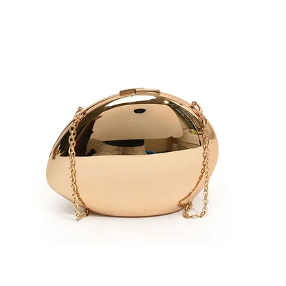 Tas Dames - Metallic Avondtasje met Gouden Ketting | Feestelijk