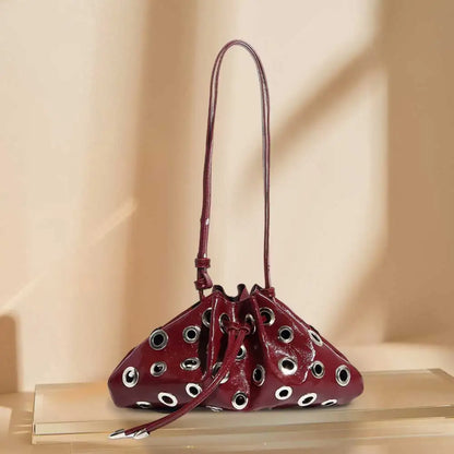 Schoudertas Dames - Metallic Clutch met Oogjes Detail | Stoer