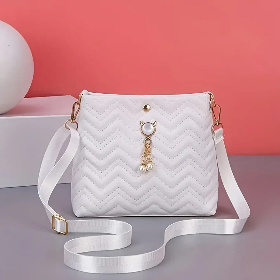 Tas Dames - Crossbody Schoudertas met Pareldetail | Casual