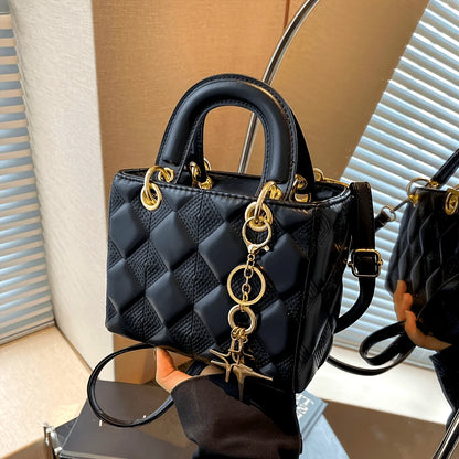 Handtas Dames - Gewatteerde Mini Tas met Gouden Hardware | Chique