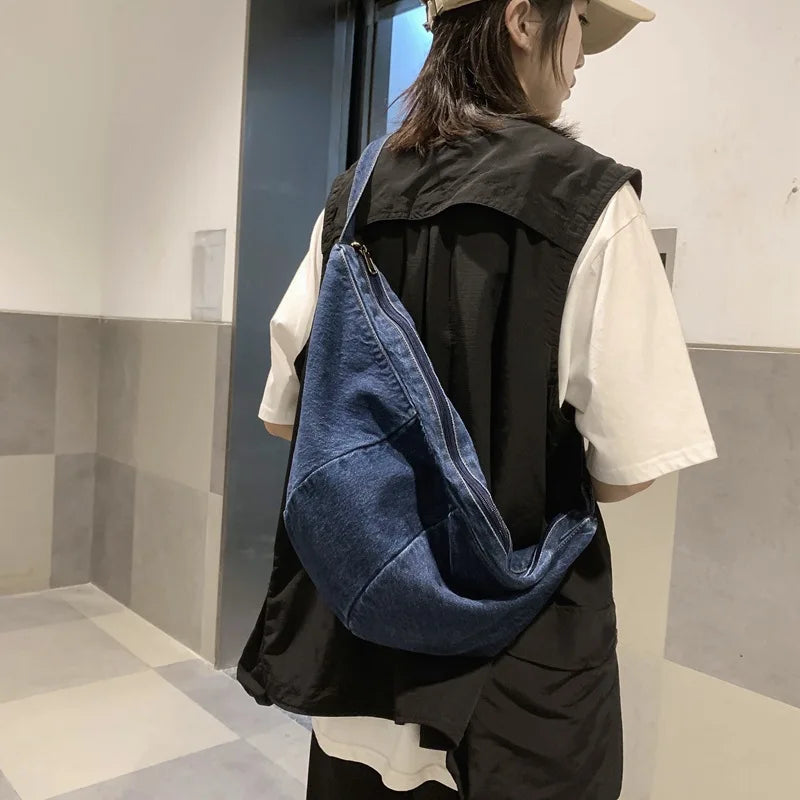 Schoudertas Dames - Grote Halfmaan Tas met Brede Riem | Casual