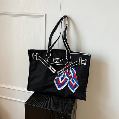 Shopper Dames - Grote Tote Bag met Gespelement en Sjaal | Chique