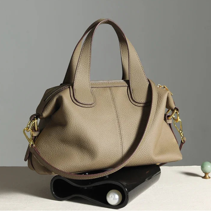 Tas Dames - Gestructureerde Handtas met Dubbele Rits | Elegant