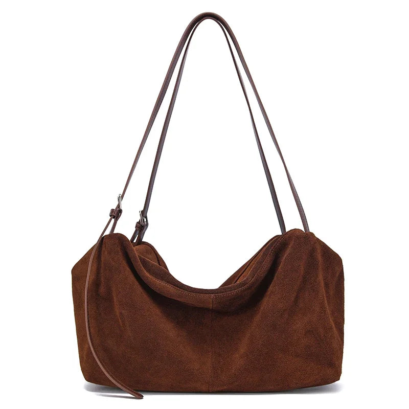 Tas Dames - Zachte Schoudertas met Geplooide Vorm | Elegant