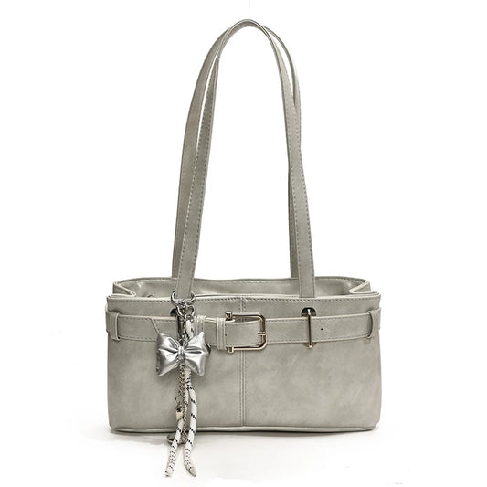 Tas Dames - Schoudertas met Gesp en Strik Hanger | Stijlvol