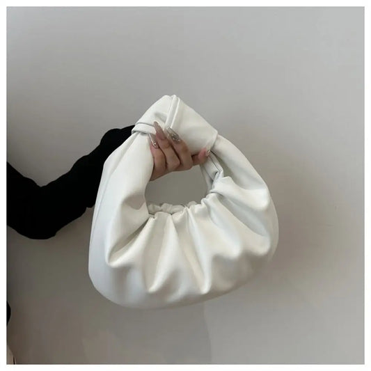 Tas Dames - Geplooide Cloud Bag met Gedraaid Handvat | Chique