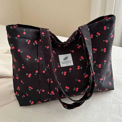 Shopper Dames - Grote Tote Bag met Kersjesprint | Casual