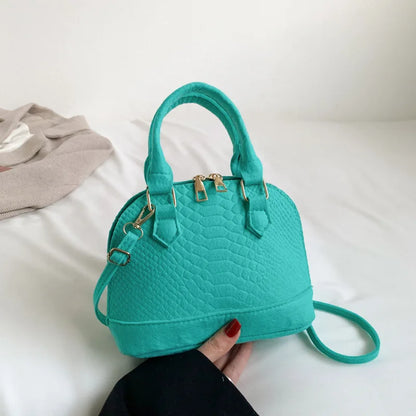 Tas Dames - Handtas met Krokodilprint en Gouden Dubbele Rits | Chique