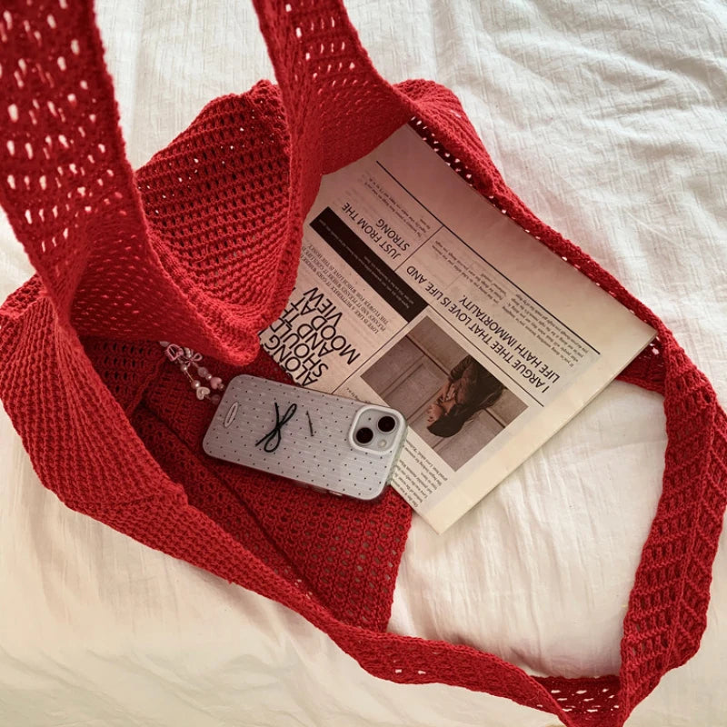 Tas Dames - Grote Gehaakte Shopper met Open Vlechtstructuur | Boho