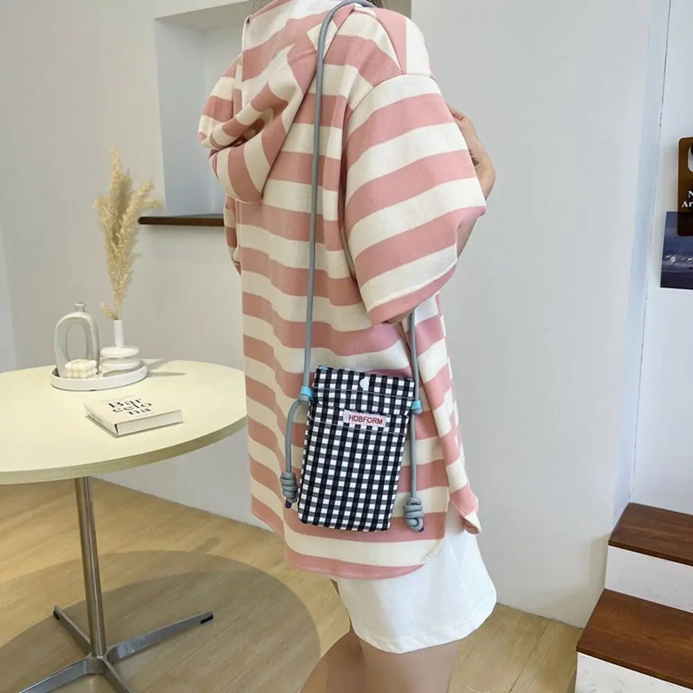 Crossbody Tas Dames - Mini Telefoontas met Ruitjesprint | Casual