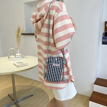 Crossbody Tas Dames - Mini Telefoontas met Ruitjesprint | Casual