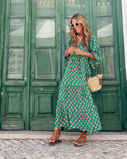 Maxi Jurk Dames - Oversized met Stippenprint | Zomer
