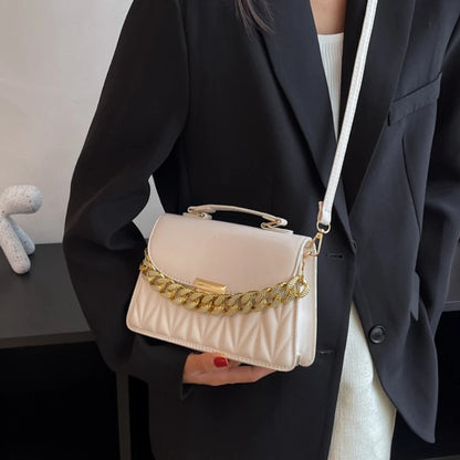 Tas Dames - Handtas met Dikke Gouden Ketting en Klep | Chique
